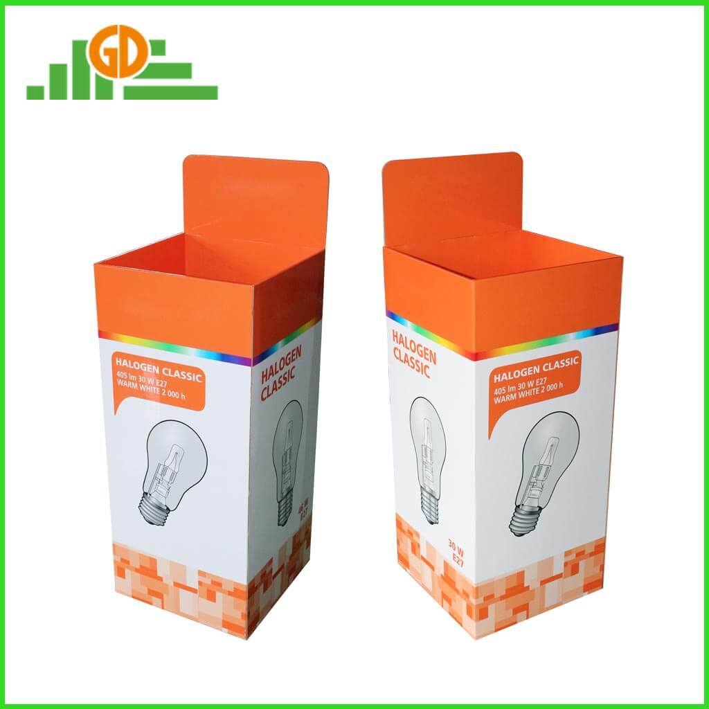 Folding Floor Cardboard Dump Bins Display for LED Bulbs