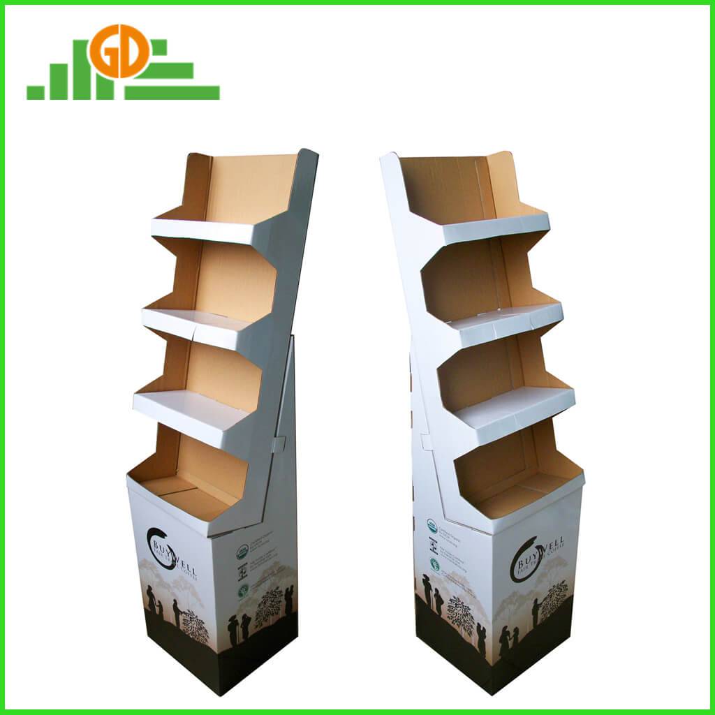 Full Color Printing 4 Shelves Free Standing Display Rack