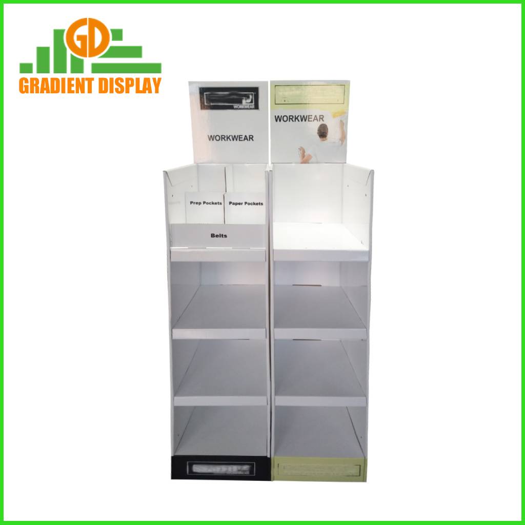 Cardboard display rack for Workwear corrugated cardboard display