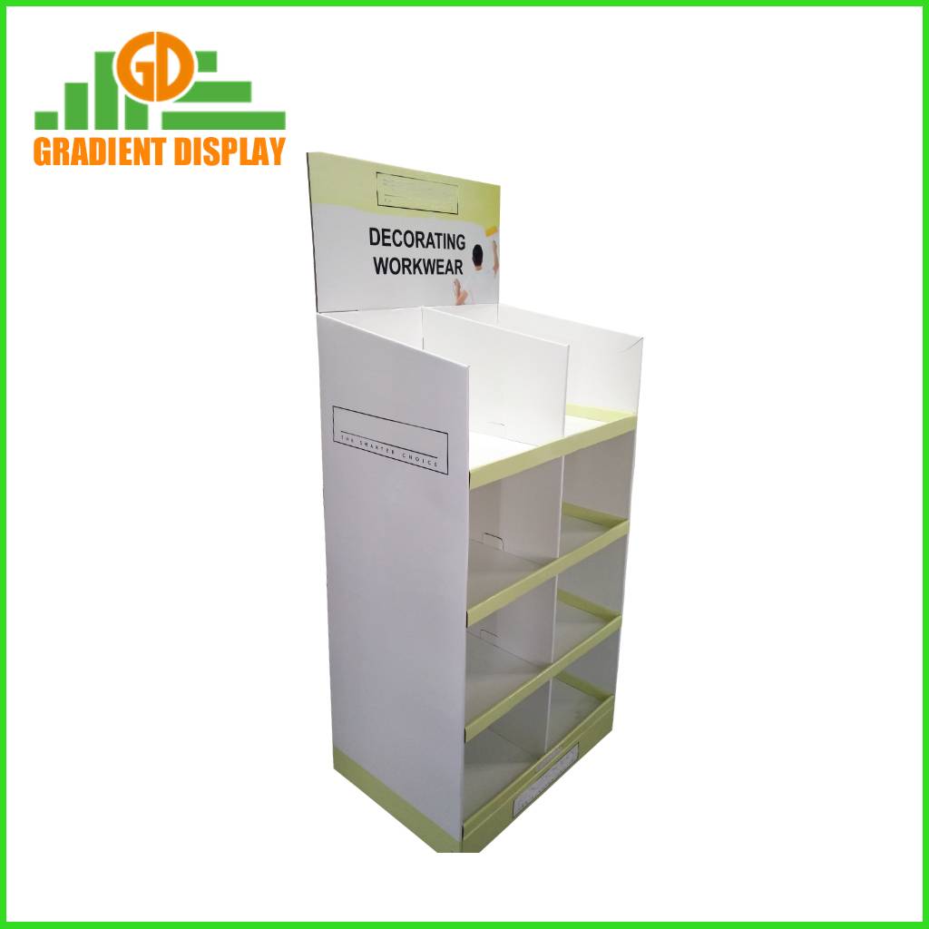 Cardboard display rack for Workwear corrugated cardboard display