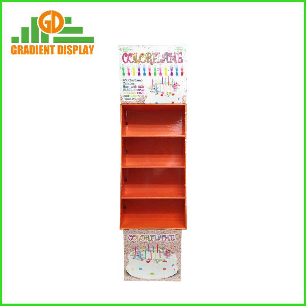 4 tiers floor cardboard display stand for Birthday Candles