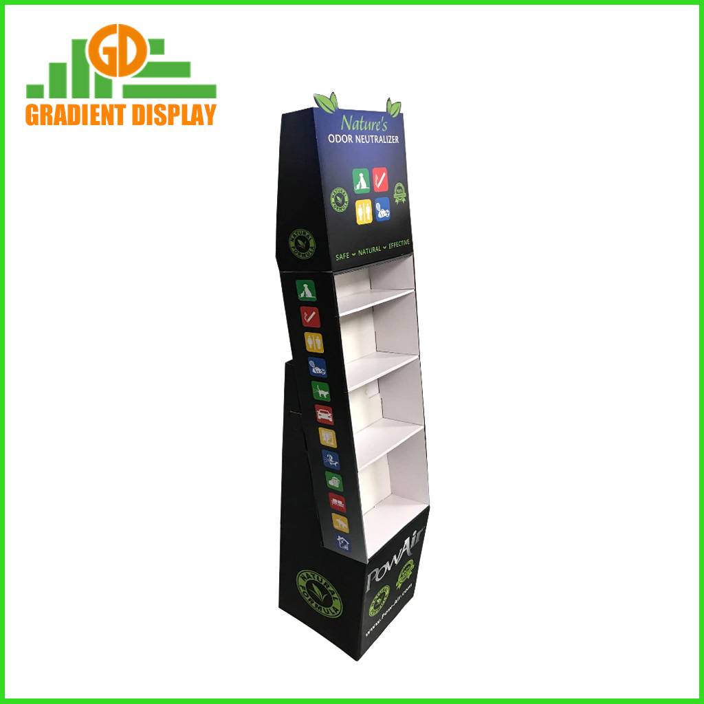 4 tiers corrugated cardboard display stand for Bottle Products