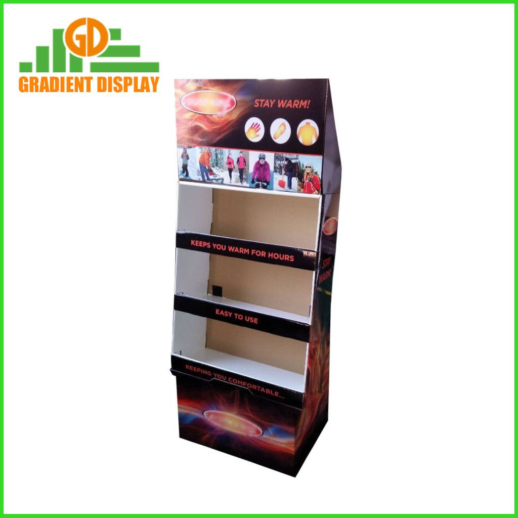 Cardboard Display Stand Carton Free Standing FSDU Corrugated POP Paper Cardboard Floor Display Rack Stands for Gloves and Hats