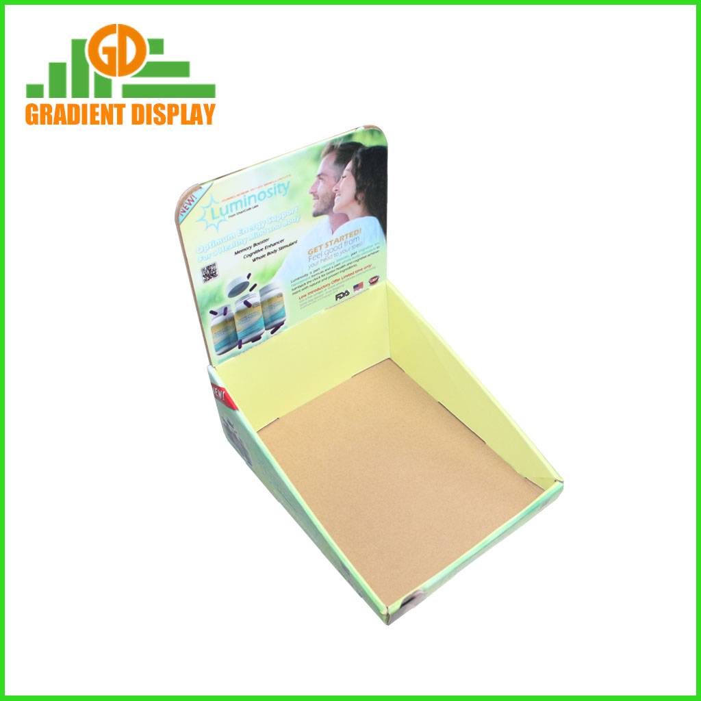 Paper PDQ Cardboard counter display for Bottle Products